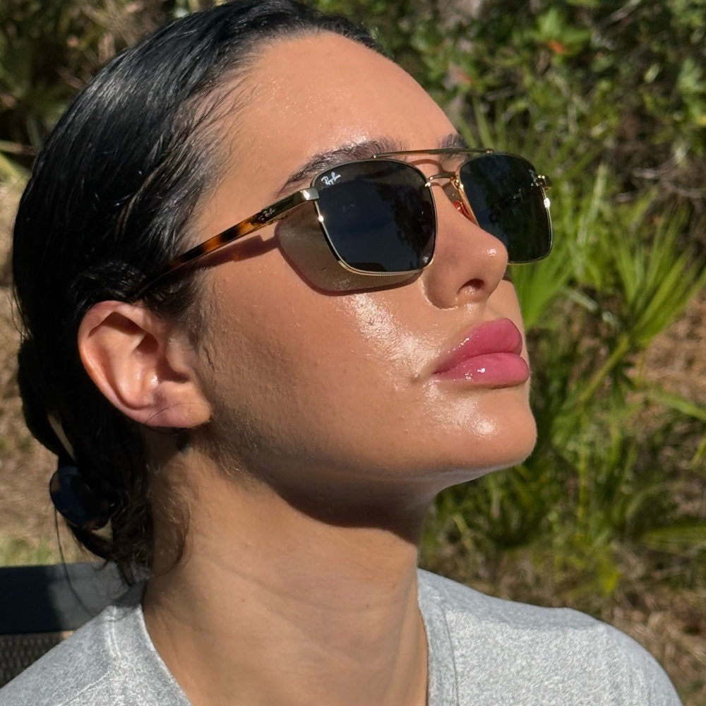Ray-Ban Gold RB3715M Sunglasses with Brown Gradient Lenses - Picture 7 of 7